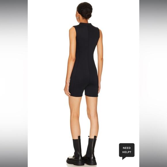 Good American Compression Zip Up Bike Suit Black Onesie Bodysuit Size Small - Picture 3 of 5